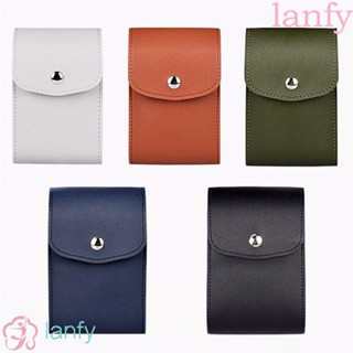 LANFY กระเป๋าเก็บสายเคเบิล หนัง PU แบบพกพา อุปกรณ์เสริม สําหรับโน๊ตบุ๊ค