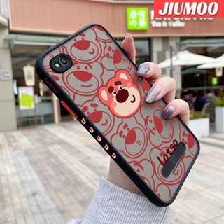 เคสซิลิโคนนิ่ม แบบใส ขอบสี่เหลี่ยม ลายหมีสตรอเบอร์รี่ กันกระแทก สําหรับ Xiaomi Redmi 4A 4X