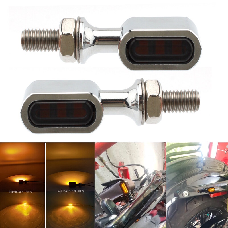 Mini รถจักรยานยนต์ด้านหลัง LED ไฟเลี้ยววิ่งไฟแสดงสถานะโคมไฟกระพริบสําหรับ Harley Sportster Bobber Chopper Cafe racer