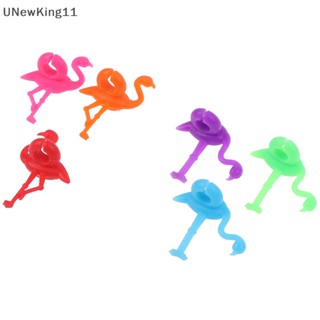 Unewking ที่มาร์กเกอร์ซิลิโคน ลายฟลามิงโก้ สําหรับมาร์กแก้วไวน์ 6 ชิ้น