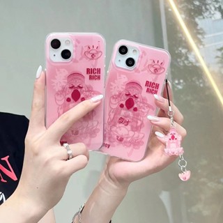 เคสโทรศัพท์มือถือ กันลื่น ลายตุ๊กตาน่ารัก พร้อมสายโซ่คล้อง สําหรับ iPhone 14Pro Max 14Pro 14 13 Pro 13Pro Max 12 Pro Max 12 Pro 12 11