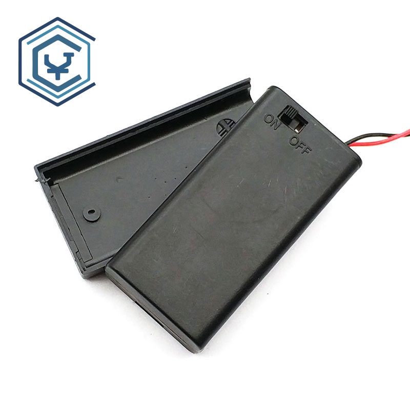 DIY 2 Slot AA Battery Holder Box Case AA Battery Holder Box Case With Switch