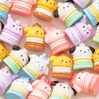 SANRIO [HopeU] แผ่นกาวเรซิ่น ลายการ์ตูนอนิเมะน่ารัก 3D สีมาการอง สําหรับทําเครื่องประดับ ตกแต่งเคสโทรศัพท์ DIY 2 ชิ้น