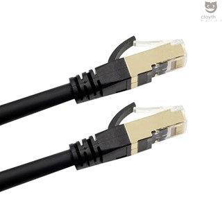 Ctoy Cat8 สายเคเบิลเครือข่ายอีเธอร์เน็ต ความเร็วสูง 40Gbps 2000Mhz RJ45 สีดํา 2 เมตร