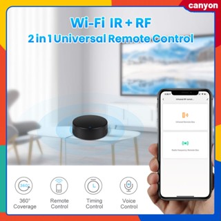 Tuya Wifi Rf+ir รีโมทคอนโทรลอัจฉริยะ รีโมทคอนโทรล สวิตช์จับเวลา การจับคู่หลายฉาก รองรับการควบคุมด้วยเสียง ทำงานร่วมกับ Alexa/google Home canyon