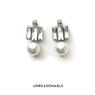 ต่างหูมุก Crystal ต่างหูคลิป ต่างหูก้านเงินแท้ น้ำหนักเบา สวยใส่สบาย Unreasonable Accessories UA0388-01