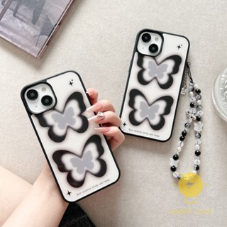 For เคสไอโฟน 14 Pro Max [Butterfly Black] เคส Phone Case For iPhone 14 Pro Max Plus 13 12 11 For เคสไอโฟน11 Ins Korean Style Retro Classic Couple Shockproof Protective TPU Cover Shell