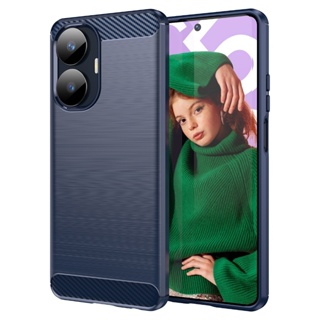 เคสโทรศัพท์มือถือ ซิลิโคนนิ่ม TPU คาร์บอนไฟเบอร์ สําหรับ Realme C55 C55