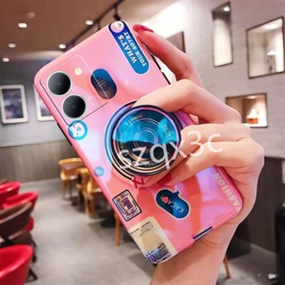 พร้อมส่ง เคสโทรศัพท์มือถือ ซิลิโคนนิ่ม TPU พร้อมที่ตั้งวาง สําหรับ VIVO Y36 V27 V27e Y77 Y02 Y16 Y35 Y22 Y22S V25 V25e X90 Pro 5G 4G