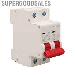 Supergoodsales 2P Small Circuit Breaker DC500V Modular Construction 6000A Breaking Ability Rapid Tripping Stable Pa66 for