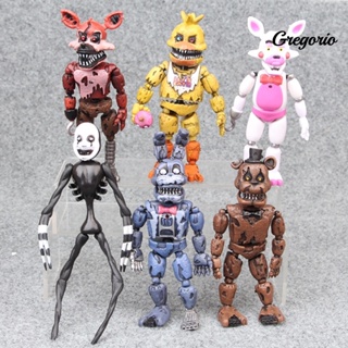 Gregoriowj ตุ๊กตาฟิกเกอร์ Five Nights มีไฟ LED ถอดออกได้ ของเล่นสําหรับเด็ก