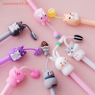 Thsun Kawaii ปากกาหมึกเจล ลายการ์ตูนสัตว์น่ารัก ขนาดเล็ก 0.38 มม. สีดํา สําหรับสํานักงาน