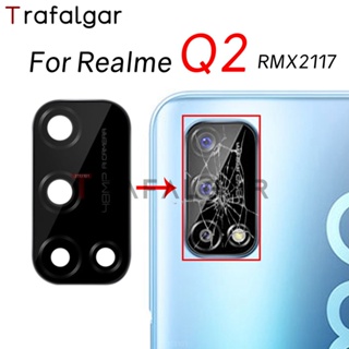 เลนส์กระจกกล้องด้านหลัง แบบเปลี่ยน พร้อมสติกเกอร์กาว สําหรับ Realme Q2 RMX2117