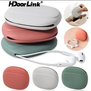 Hdoorlink กล่องเก็บหูฟัง สายเคเบิลข้อมูล แบบพกพา ดิสก์ U กระเป๋าใส่เหรียญ กระเป๋าบ้าน เดินทาง กล่องเก็บซิลิโคน กระเป๋า