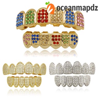 OCEANMAPDZ เครื่องประดับคอสเพลย์ รูปฟัน สีทอง สีเงิน สําหรับปาร์ตี้ฮาโลวีน