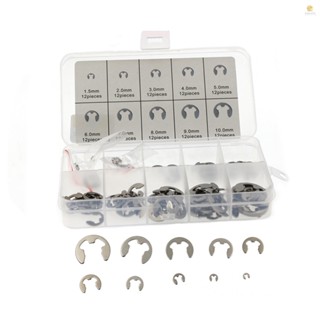 ชุดแหวนสเตนเลส 304 E-Clip Assortment M1.5-10 120 ชิ้น