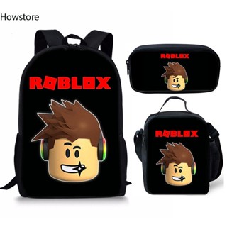 Roblox กระเป๋าเป้สะพายหลัง กระเป๋านักเรียน กระเป๋าดินสอ สําหรับเด็กผู้ชาย