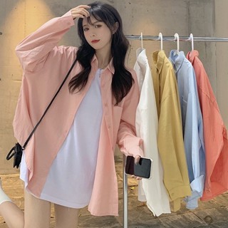 W228#เสื้อเชิ้ตแขนยาว สีพื้น คอปก รอบอก44-46 นิ้ว (ผ้าแบบไม่ต้องรีด) สไตล์เกาหลี ผ้าไหมอิตาลีอย่างดี เนื้อผ้าใส่สบาย