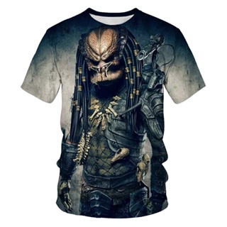 เสื้อยืด พิมพ์ลายภาพยนตร์ Predator สไตล์สตรีท สําหรับผู้หญิง