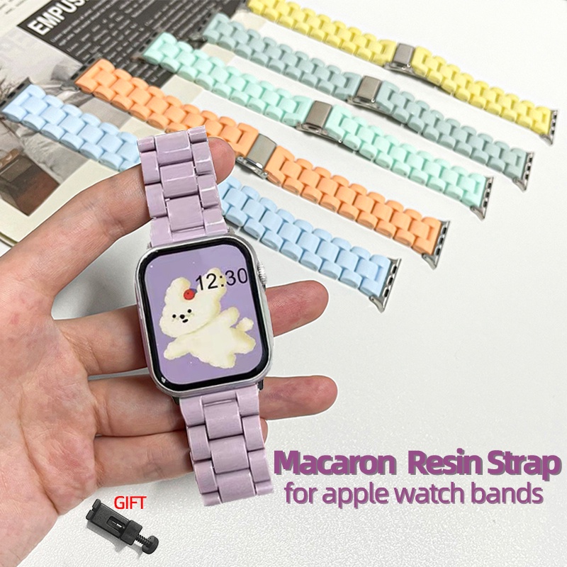 สายนาฬิกาข้อมือ สีมาการอง สําหรับ Apple Watch 8 ultra 7 SE 49 มม. 41 มม. 45 มม. 38 42 มม. 44 มม. 40 มม. iwatch series 5 4 3 6