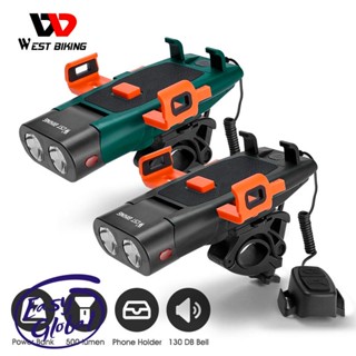 West BIKING 5in1 ไฟฉาย LED ติดด้านหน้ารถจักรยาน แบบชาร์จ USB