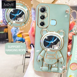 Andyh เคสโทรศัพท์มือถือ ลายนักบินอวกาศ 3D พร้อมสายคล้อง สําหรับ infinix Hot 11 X662 X662B X689F