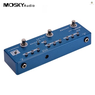 Moskyaudio RD5 5-in-1 แป้นเหยียบเอฟเฟคกีตาร์ ดีเลย์ บูสเตอร์ โอเวอร์ไดรฟ์ บัฟเฟอร์ โลหะ พร้อมทรูบายพาส