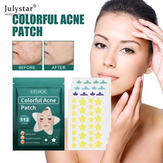 JULYSTAR 112 Patches Star Pimple Acne Patch Fade Acne Imprint บรรเทาอาการปวด Moisturzing Facial Skin Breathable ที่มองไม่เห็นวาง Face Care