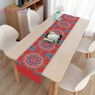 【COLORFUL】Table Cloth Table Runner 33x150cm Dining Mat Moon Linen Red Table Flag