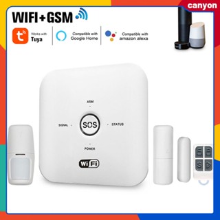 Tuya Smart Wifi Gsm Home Security Alarm System Pir Remote Controlled Support Sms And Dialing Alarm Hands-free Voice Control canyon