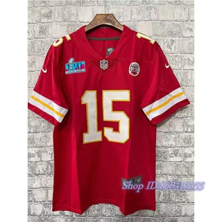 เสื้อกีฬาแขนสั้น ลายทีมชาติฟุตบอล Kansas City Chiefs Patrick Mahomes 2023nfl Super Bowl LVII ชุดเหย้า สําหรับผู้ชาย