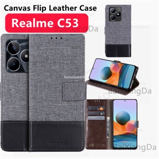 เคสโทรศัพท์มือถือหนัง ฝาพับแม่เหล็ก พร้อมช่องใส่บัตร สําหรับ Realme C51 C53 C55 Nfc C 51 C 53 C 55 RealmeC51Nfc RealmeC53Nfc RealmeC55Nfc 2023