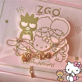 ของแท้ 925KT สร้อยข้อมือ จี้รูปแมว Hello Kitty ของขวัญ สําหรับผู้หญิง