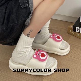 SUNNYCOLOR รองเท้าแตะ วัสดุ EVA รองเท้าแตะหญิง ลำลองสำหรับผู้หญิง พื้นรองเท้าหนามาก B20H1AN