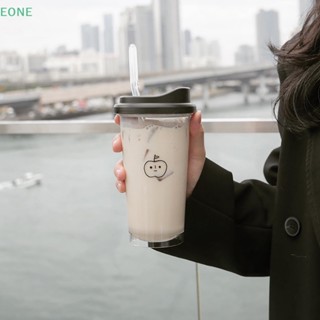 Eone Kawaii ขวดน้ําพลาสติก แบบพกพา ปลอด BPA สําหรับน้ําผลไม้ ชา นม กาแฟ Tritan โรงเรียน