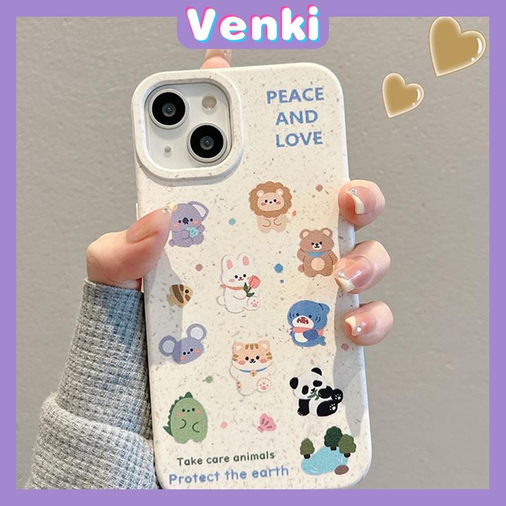 Venki - เคส iPhone 11, เคสที่ย่อยสลายได้เป็นมิตรกับสิ่งแวดล้อมฟางเรียบป้องกันสัตว์น่ารักสีขาวเข้ากันได้ iPhone 14 13 12 Pro Max xr xs max 7 8plus