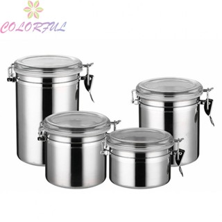 【COLORFUL】Coffee Container For Dry Tea-leaves Freshness Grains Nuts Stainless Steel