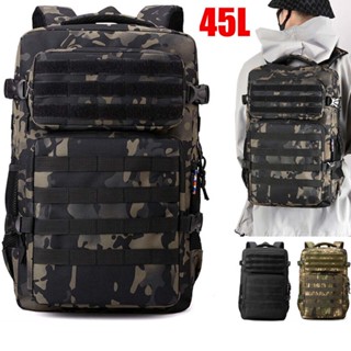 45L Army Military Outdoor School Camping Travel Attack Tactical Backpack Bag Trekking Hiking sport Beg Tentera