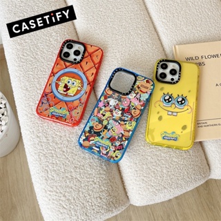 เคสโทรศัพท์มือถืออะคริลิค กันกระแทก ลาย SpongeBob CASETiFY สําหรับ IPhone 11 12 13 14 Pro Max IPhone 14 Pro Max IPhone 13 Pro IPhone 12