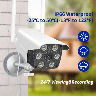 V380 Pro IP กล้องวงจรปิด WiFi เชื่อมต่อกับ Cellphon Night Vision HD 8MP กล้องกันน้ำกลางแจ้ง IR + White Lamp