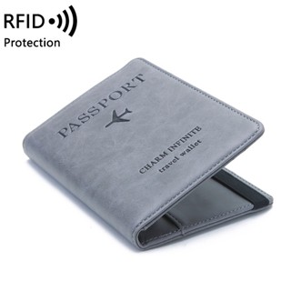 Rfid กระเป๋าใส่หนังสือเดินทาง แบบหนัง บางพิเศษ อเนกประสงค์ แฟชั่นเรียบง่าย สําหรับเดินทาง