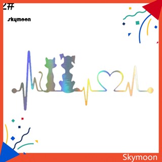 Skym* สติกเกอร์ไวนิล ลายหัวใจ สุนัข แมว กันน้ํา สําหรับติดตกแต่งรถยนต์