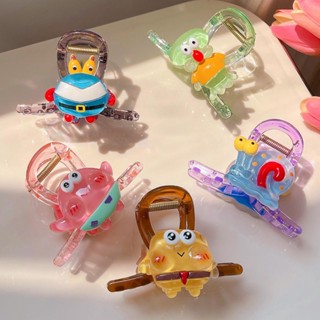 ฟองน้ำ ผู้หญิงผมปูผมหางม้ากิ๊บอ่างอาบน้ำ กิ๊บติดผม ทรงหางม้า ลายการ์ตูน สําหรับผู้หญิง