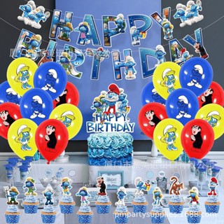 ธีม Craetive The Smurfs สําหรับตกแต่งเค้กวันเกิดเด็ก