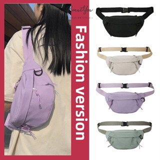 Dopamine girlChest Bag Fashion Fanny Pack Bum Bag Casual Solid Color Simple for Travel Sports [BeautYou.th]