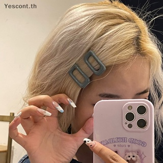 Yescont กิ๊บติดผม ทรงเรขาคณิต สีแคนดี้ สไตล์เกาหลี สําหรับผู้หญิง 2 ชิ้น ต่อชุด