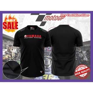 [พร้อมส่ง] เสื้อกีฬาแขนสั้น คอกลม ผ้าไมโครไฟเบอร์ ลาย Baju YAMAHA FACTORY RACING 2023