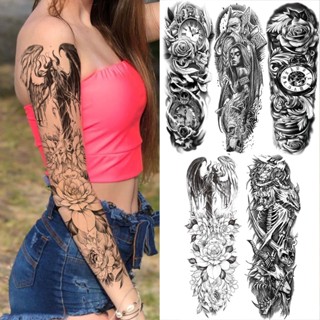 สติกเกอร์รอยสักชั่วคราว ลายดอกกุหลาบ แฟรี่ แองเจิล โบตั๋น ซามูไร สําหรับผู้หญิง ผู้ชาย