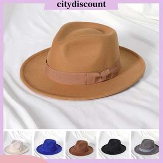 &lt;citydiscount&gt; หมวกสักหลาด กันแดด กันลม ไม่ซีดจาง ใส่สบาย ระบายอากาศ ประดับโบว์ โดม หมวกแฟชั่น อุปกรณ์เสริม