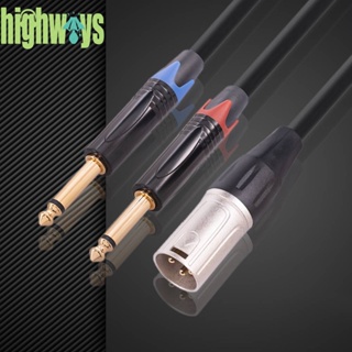 สายเคเบิลปลั๊กโมโน ตัวผู้ 3pin XLR เป็นตัวผู้คู่ 6.35 มม. [highways.th]